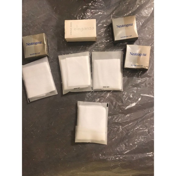 Neutrogena Shower Cap And Eleganza Shoe Sponge And Show Mitt Lot Of 8 New - Picture 8 of 10